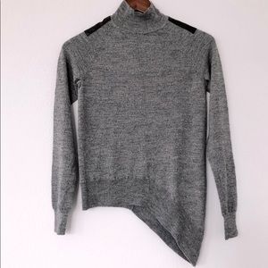 Karen Miller Grey Asymmetrical Wool Sweater Size S